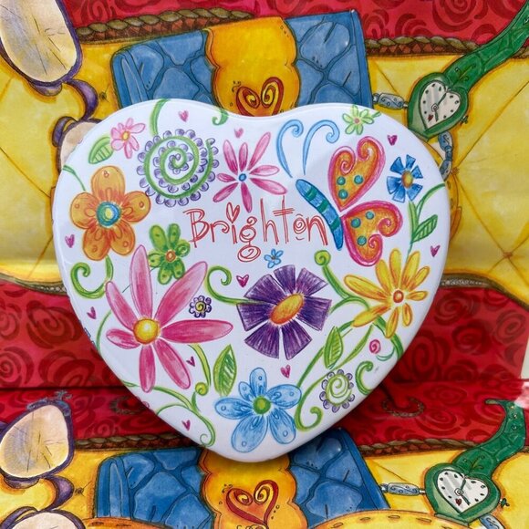 4 Set Multicolor & Size Brighton Heart-Shaped Decorative Tin Collection & Bag - Picture 3 of 16
